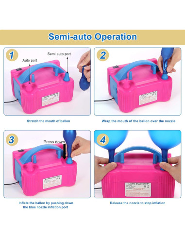 Bomba de globo eléctrica Gresus 600W portátil inflador rápido