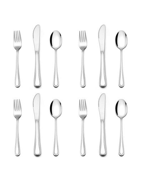 Juego de Cubiertos para Niños E-far 12 Piezas Acero Inoxidable