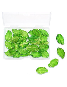 30 Cuentas Espaciadoras de Cristal Hoja LUBINGSHINE Verde Claro
