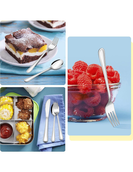 Juego de Cubiertos para Niños E-far 12 Piezas Acero Inoxidable