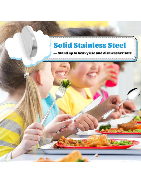 Juego de Cubiertos para Niños E-far 12 Piezas Acero Inoxidable