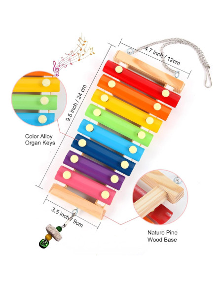 8 Juguetes para Pollos CHNB - Columpio, Xilófono, Espejo y Más