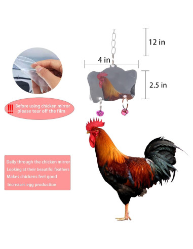 8 Juguetes para Pollos CHNB - Columpio, Xilófono, Espejo y Más