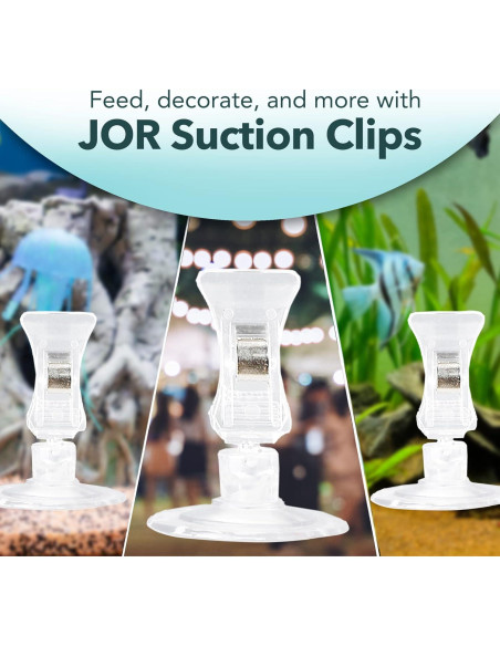 Paquete de 4 Clips de Ventosa JOR para Acuarios 5 cm