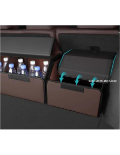 Caja de Almacenamiento Plegable 80 cm 55tech Negro Cuero Napa 2