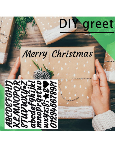 Stickers de Letras y Números Llewyn 730 Piezas 2.54 cm Negro