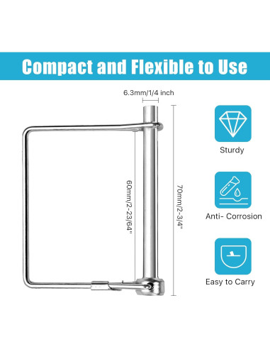 40 Pasadores de Enganche Cuadrado Akamino 6.35 mm Acero Carbono