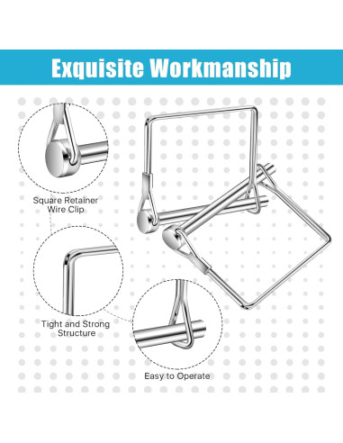 40 Pasadores de Enganche Cuadrado Akamino 6.35 mm Acero Carbono