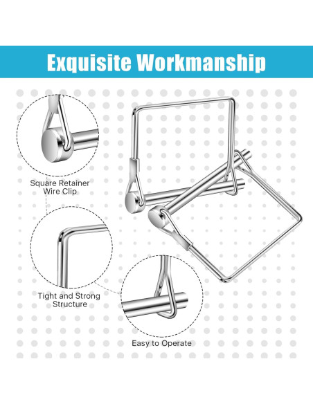 40 Pasadores de Enganche Cuadrado Akamino 6.35 mm Acero Carbono