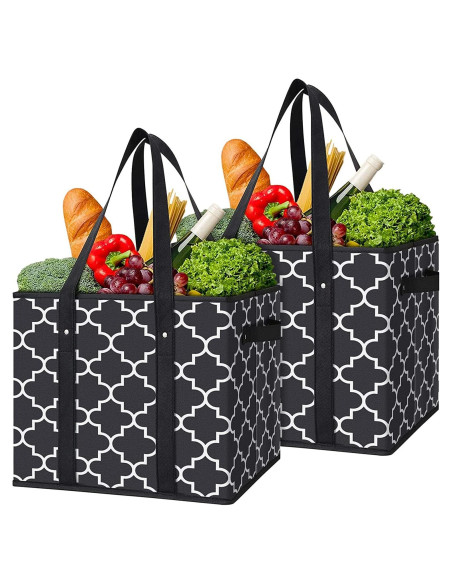 Bolsas de Compras Reutilizables WISELIFE 2-Pack Plegables 15 kg