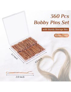Horquillas para Cabello DF DUALFERV 360 Pcs 5.08 cm Doradas 2