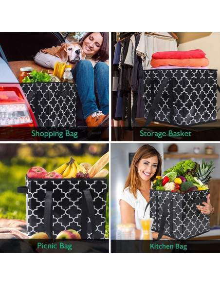 Bolsas de Compras Reutilizables WISELIFE 2-Pack Plegables 15 kg