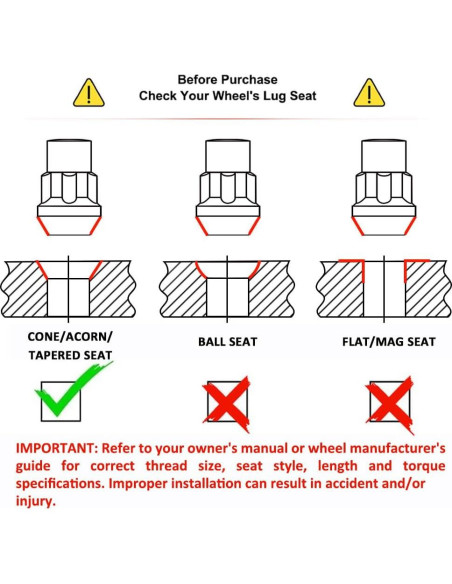 Cerradura de Rueda White Knight 40400S Cromo 1/2"-20 (Paquete de 4)