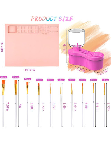 Estación de Pintura YOUMAYSTORY con Alfombrilla y Limpiador