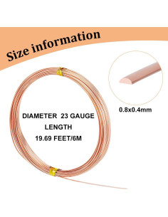 Alambre de Cobre 0.6mm BENECREAT para Joyería y Manualidades - 6m 2