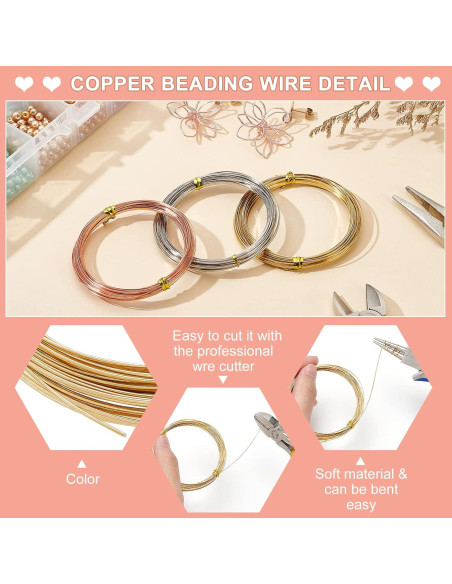 Alambre de Cobre 0.6mm BENECREAT para Joyería y Manualidades - 6m