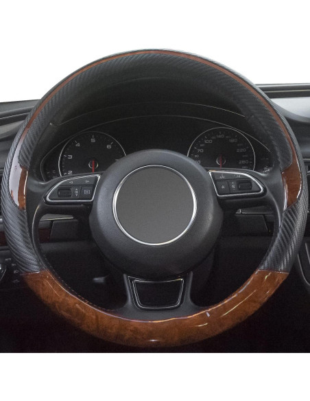 Cubierta de Volante Xizopucy Negra de Cuero Microfibra 37-39 cm