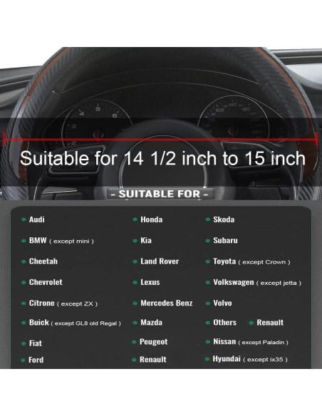 Cubierta de Volante Xizopucy Negra de Cuero Microfibra 37-39 cm