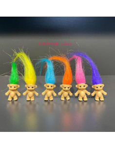 12 Muñecas Troll Mini Yintlilocn, 1.98 cm, Colores Variados 2
