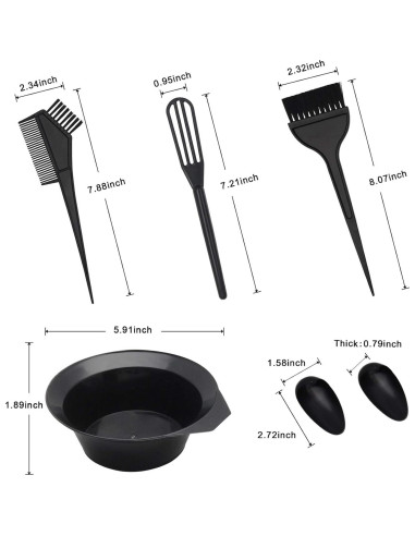 Kit de Teñido de Cabello Profesional CREATESTAR 15 Piezas