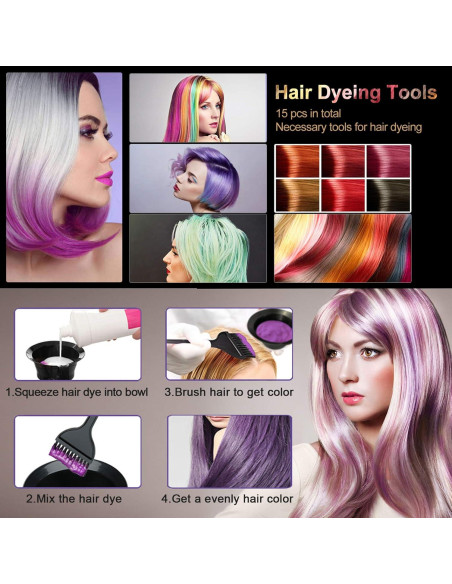 Kit de Teñido de Cabello Profesional CREATESTAR 15 Piezas