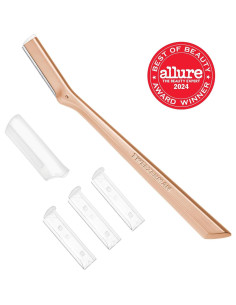Razor Facial Tweezerman Oro Rosa - Reutilizable con 3 Hojas 2