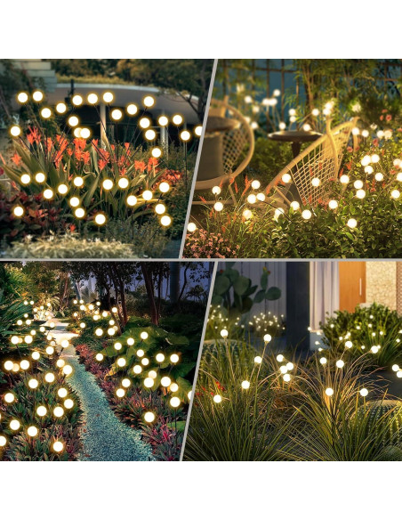 Luces Solares para Jardín VIGNUTO 2 Paquetes 16 LED IP65