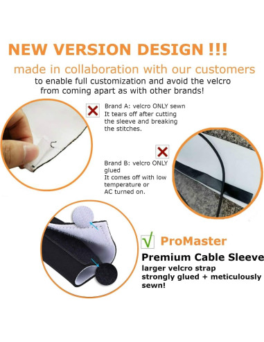 Manga de Gestión de Cables Pro-Master 160 cm Ajustable Neopreno