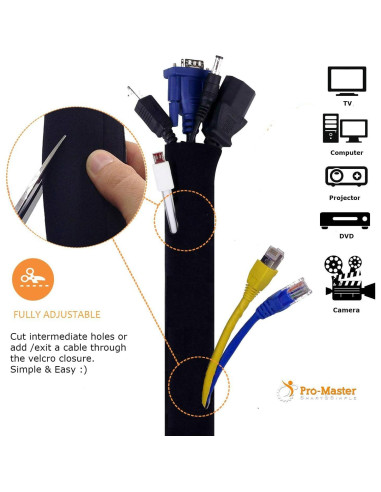Manga de Gestión de Cables Pro-Master 160 cm Ajustable Neopreno