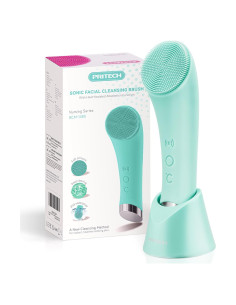 Cepillo Facial de Silicona PRITECH Recargable Verde con Calentamiento