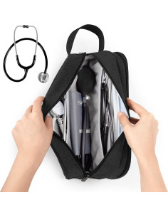 Funda para Estetoscopio Trunab Negra, Acomoda 2 Estetoscopios 2