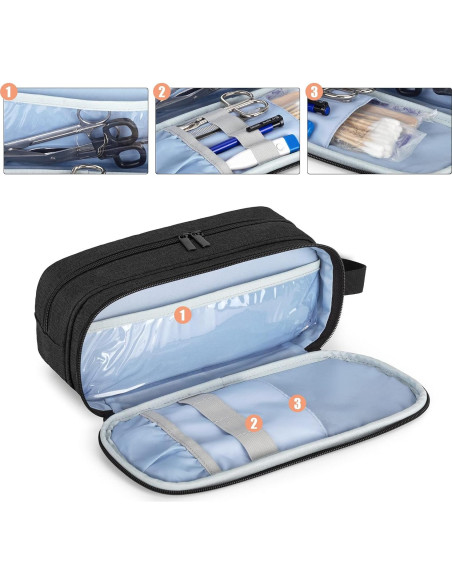 Funda para Estetoscopio Trunab Negra, Acomoda 2 Estetoscopios