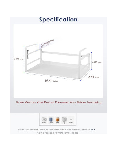 Organizador Bajo Estante Nxconsu 2 Pack Blanco 13.6 kg