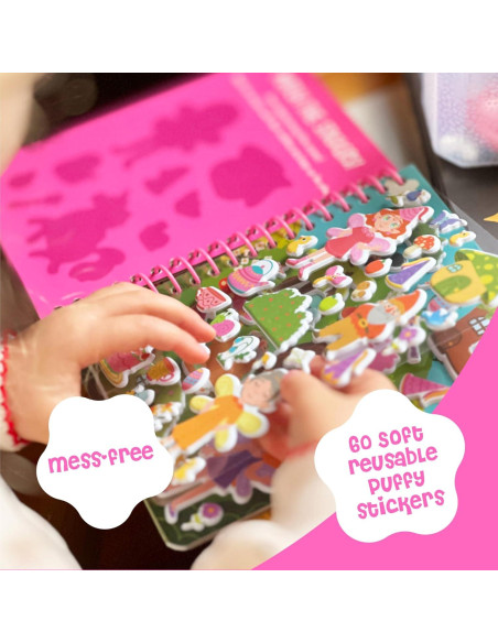 Paquete Stickypuff - 3 Libros de Stickers Esponjosos Reutilizables