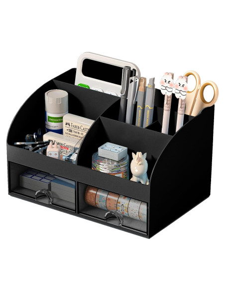 Organizador de Escritorio COMFYROOM Negro con 6 Compartimentos
