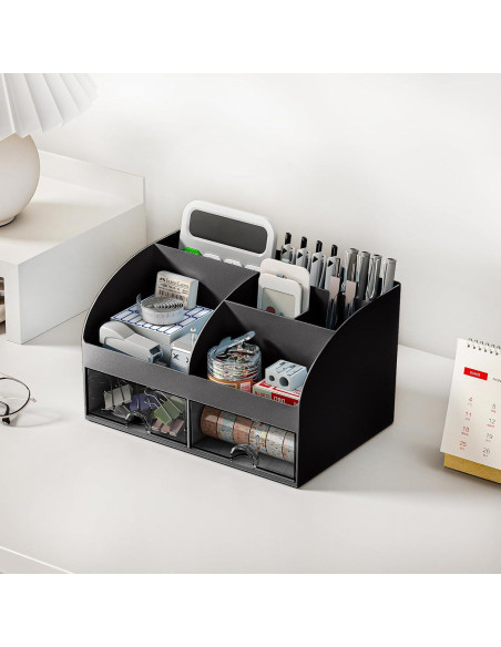 Organizador de Escritorio COMFYROOM Negro con 6 Compartimentos