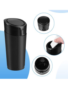 Bote de Basura para Auto Hiitytin Negro 8.4x6.6x18.5cm 2