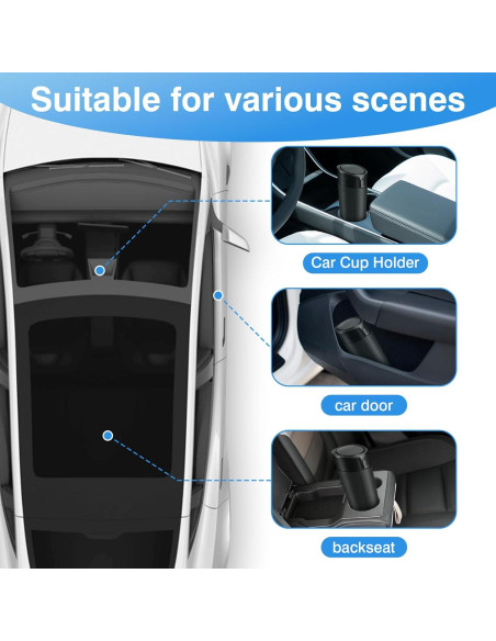 Bote de Basura para Auto Hiitytin Negro 8.4x6.6x18.5cm