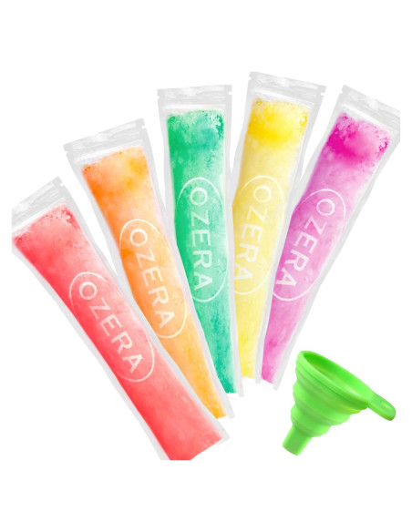 150 Bolsas de Paletas Ozera con Embudo Silicona 5x22 cm