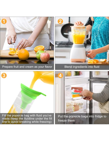 150 Bolsas de Paletas Ozera con Embudo Silicona 5x22 cm