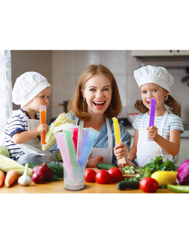 150 Bolsas de Paletas Ozera con Embudo Silicona 5x22 cm