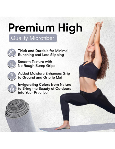 Toalla de Yoga Antideslizante Evolution Earth 185x66cm Gris