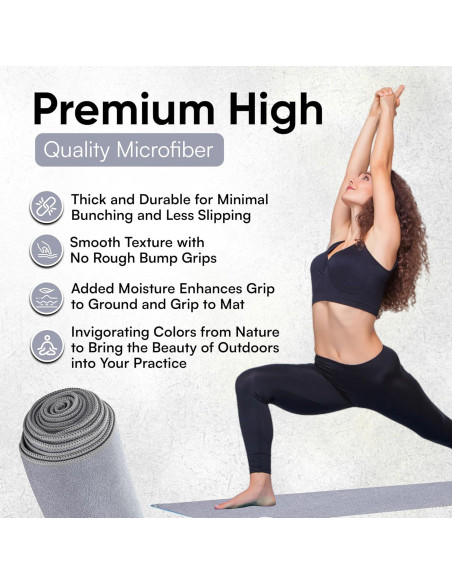 Toalla de Yoga Antideslizante Evolution Earth 185x66cm Gris