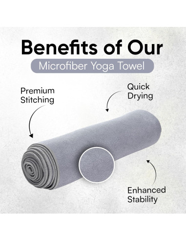 Toalla de Yoga Antideslizante Evolution Earth 185x66cm Gris