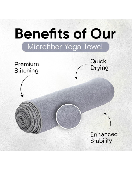 Toalla de Yoga Antideslizante Evolution Earth 185x66cm Gris