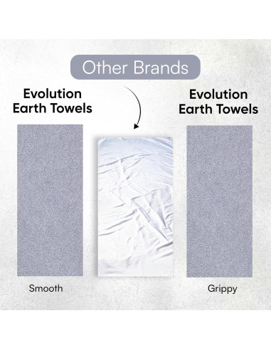 Toalla de Yoga Antideslizante Evolution Earth 185x66cm Gris