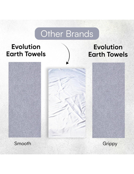 Toalla de Yoga Antideslizante Evolution Earth 185x66cm Gris