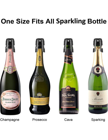 Tapones para Champagne HYZ 2Pack - Acero Inoxidable Negro