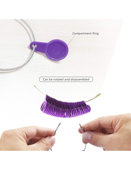 Medidor de Talla de Anillo DHSDING 27 PCs Plástico Negro