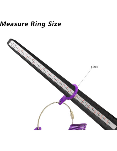 Medidor de Talla de Anillo DHSDING 27 PCs Plástico Negro